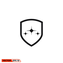 Icon vector graphic of shield of clean