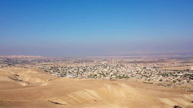 Aerial view over Jericho City in palestine territory Panorama
Drone view from dead sea city of Jericho, Jordan Valley, Israel/palestine
