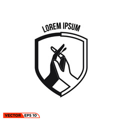 Icon vector graphic of shield hands
