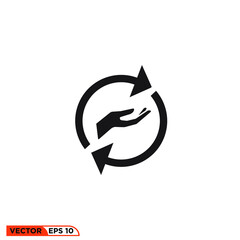 Icon vector graphic of resufle hands