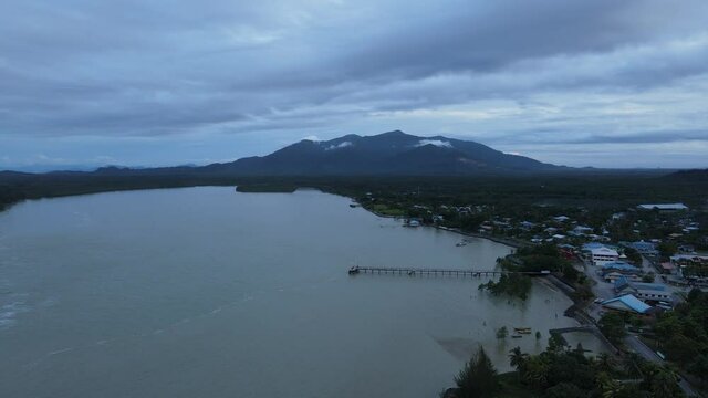 The Sematan Beach and Coastline of the most southern part of Sarawak and Borneo Island