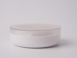 Set of decorative cosmetics on a white background. Flat lay, top view.