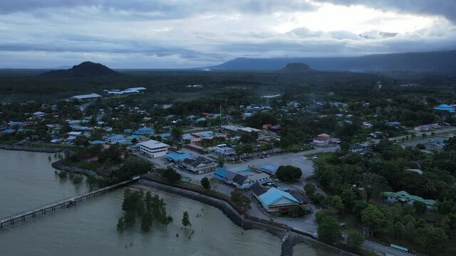 The Sematan Beach and Coastline of the most southern part of Sarawak and Borneo Island