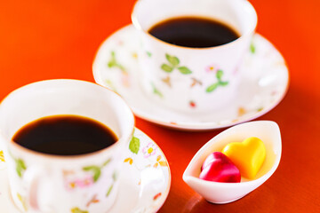 チョコレート　ハート型　コーヒー　【バレンタイン】
