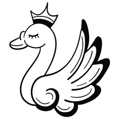 Swan tattoo line art design