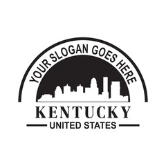 Obraz premium kentucky skyline silhouette vector logo