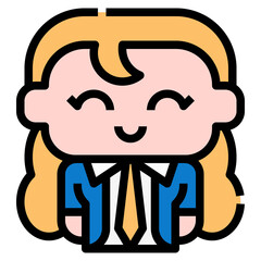 Business woman icon for web element , webpage, application, card, printing, social media, posts etc.