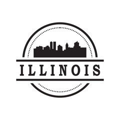 Obraz premium illinois skyline silhouette vector logo