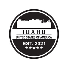 idaho skyline silhouette vector logo