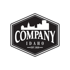 idaho skyline silhouette vector logo