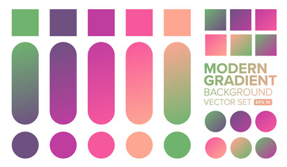 Vector Gradient Background. Set of gradient vector eps file. UX UI design resource.