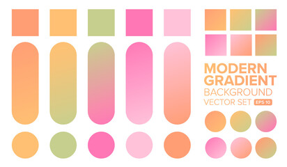 Vector Gradient Background. Set of gradient vector eps file. UX UI design resource.