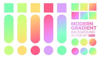 Vector Gradient Background. Set of gradient vector eps file. UX UI design resource.