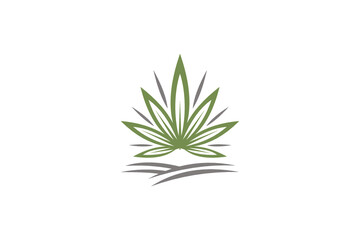 abstract cannabis logo design template vector icon illustration.