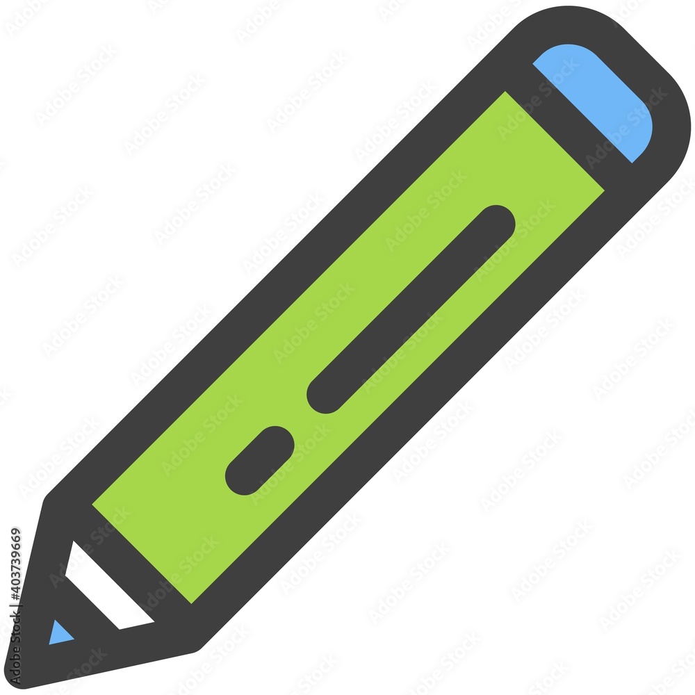 Poster pencil flat vector outline icon for web design or mobile app