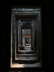 Fototapeta na wymiar A corridor in Angkor Wat, Cambodia.