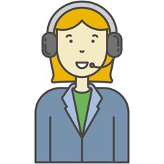 Call-centre or technical support operator vector icon