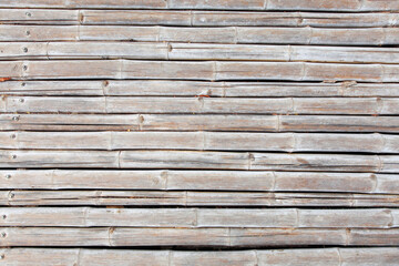 Obraz premium texture of yellow bamboo wall, background from fence