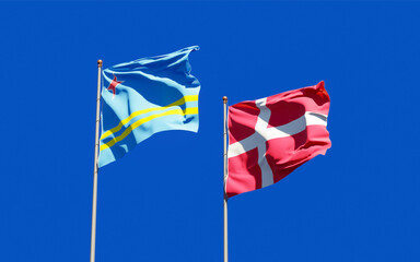 Flags of Denmark and Aruba.