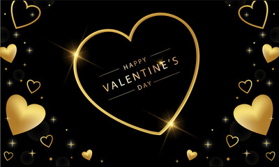 Black valentine background with hearts