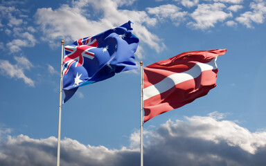 Flags of Latvia and Australia.