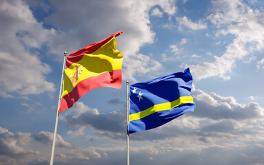 Flags of Spain and Curacao.