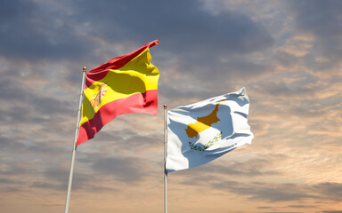 Flags of Spain and Cyprus.
