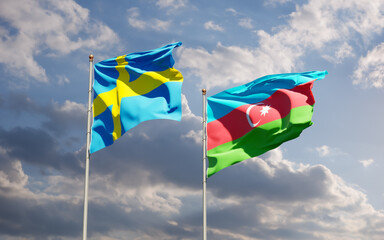 Flags of Sweden and Azerbaijan