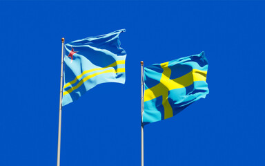 Flags of Sweden and Aruba.