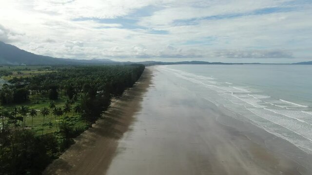 The Sematan Beach and Coastline of the most southern part of Sarawak and Borneo Island