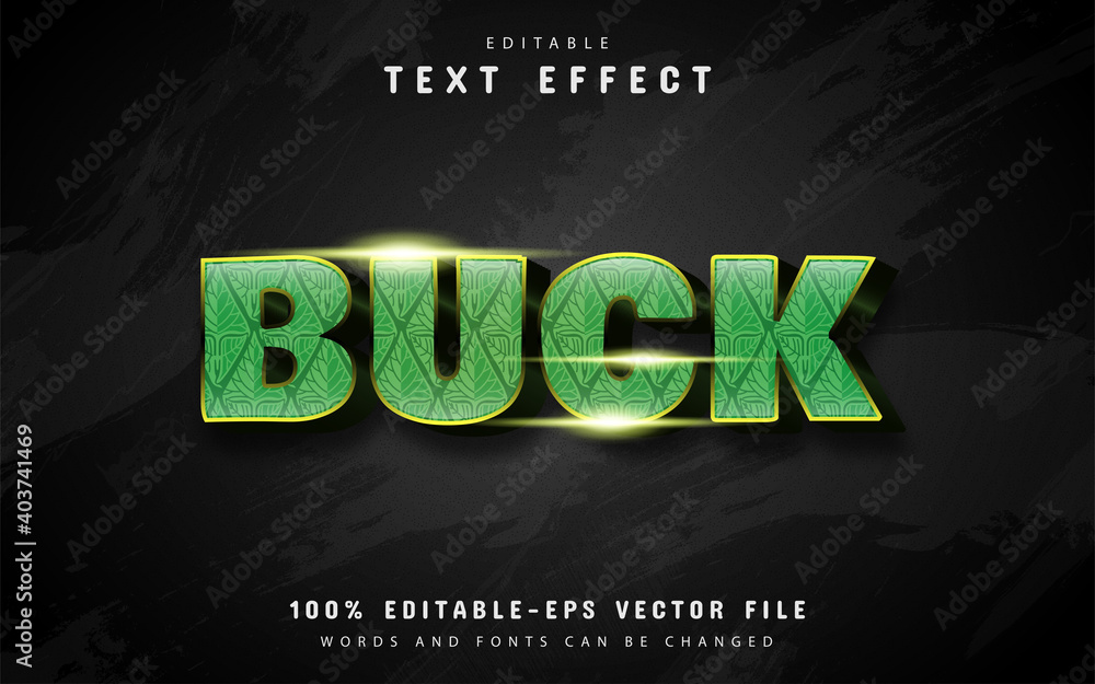 Poster green text effect with pattern