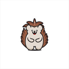cute hedgehog mascot vector design eps 10 