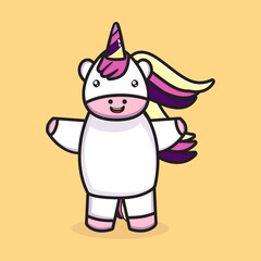 cute mascot unicorn vector design eps 10