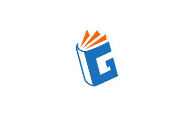 Creative Vector Illustration Logo Design. Initial Letter G Book Concept.