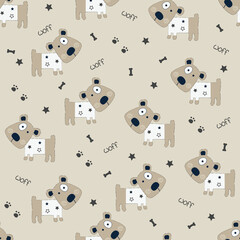 Cute little dogs seamless pattern
