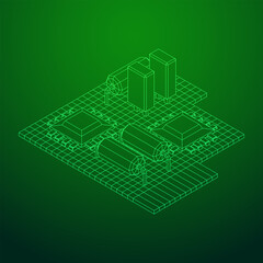 Fototapeta premium Circuit board. Electronic computer components motherboard.