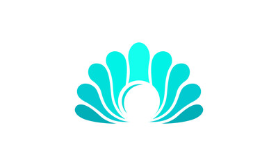 Creative Vector Illustration Logo Design. Pearl Shells Sea Ocean Wellness Concept.