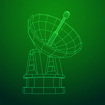 Radar. Directional Radio Antenna With Satellite Dish