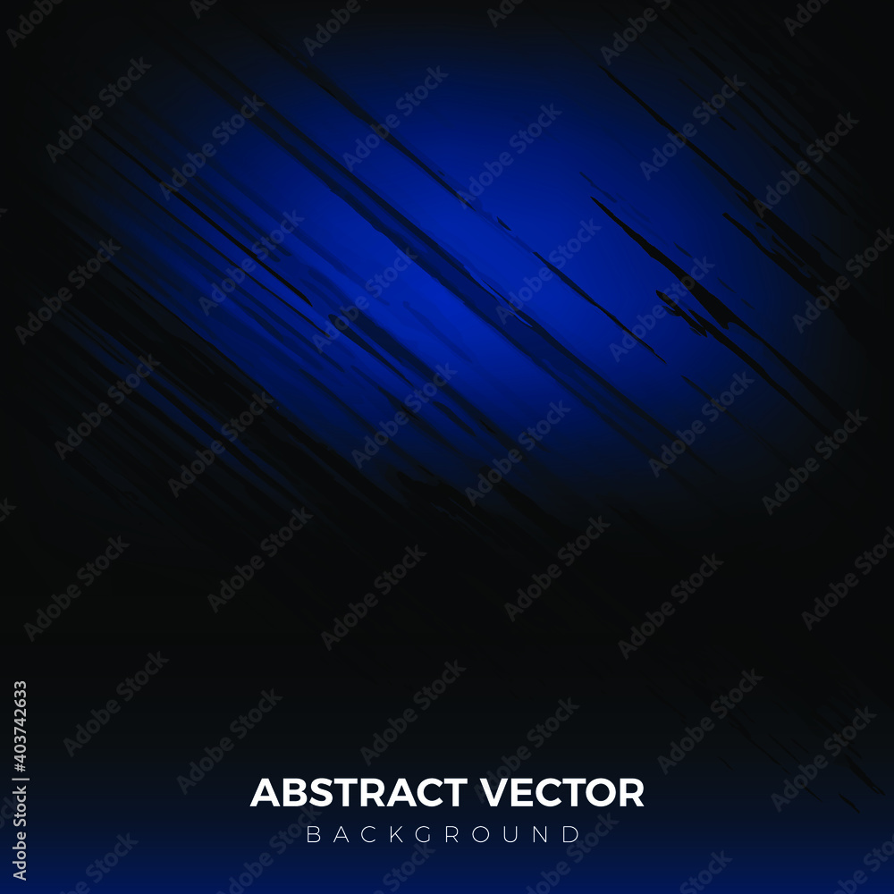 Poster monochrome abstract vector grunge texture. blue and black illustration. sketch abstract to create di