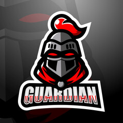Guardian head mascot esport logo design