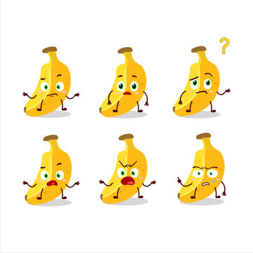 Cartoon character of banana with what expression