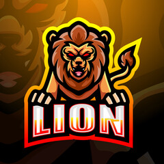 Lion mascot esport logo design