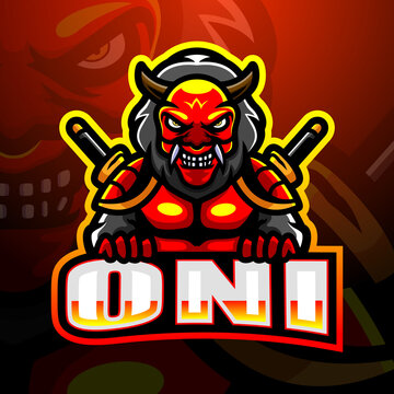 Oni mascot esport logo design