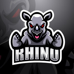 Rhino esport mascot logo design