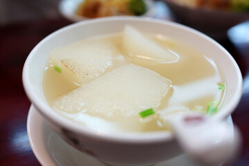 Traditional radish soup, Taiwanese food.