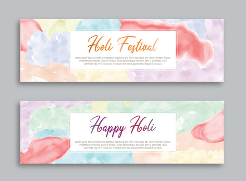 Abstract colorful holi festival banner