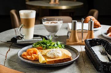 tasty breakfast in the cafe