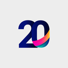 20 Years Anniversary Celebration Number Vector Template Design Illustration