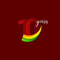 10 Years Anniversary Celebration Number Vector Template Design Illustration