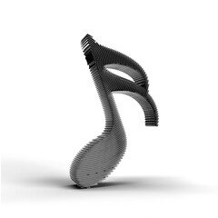 3D Render Music Notes illustration Design.